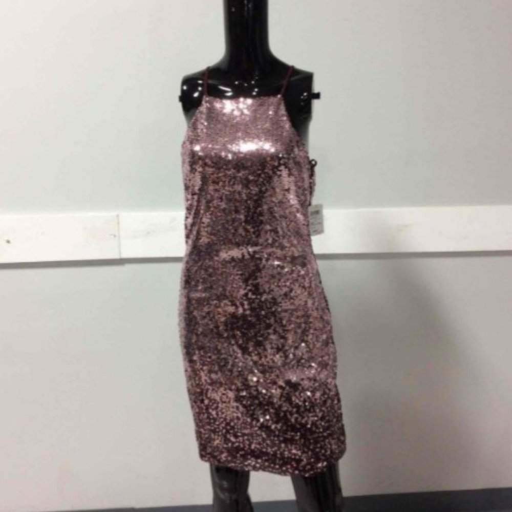 New Windsor Sequin Women's Junior's Dress sz 9 Wine Fuchsia Rose Cocktail Formal